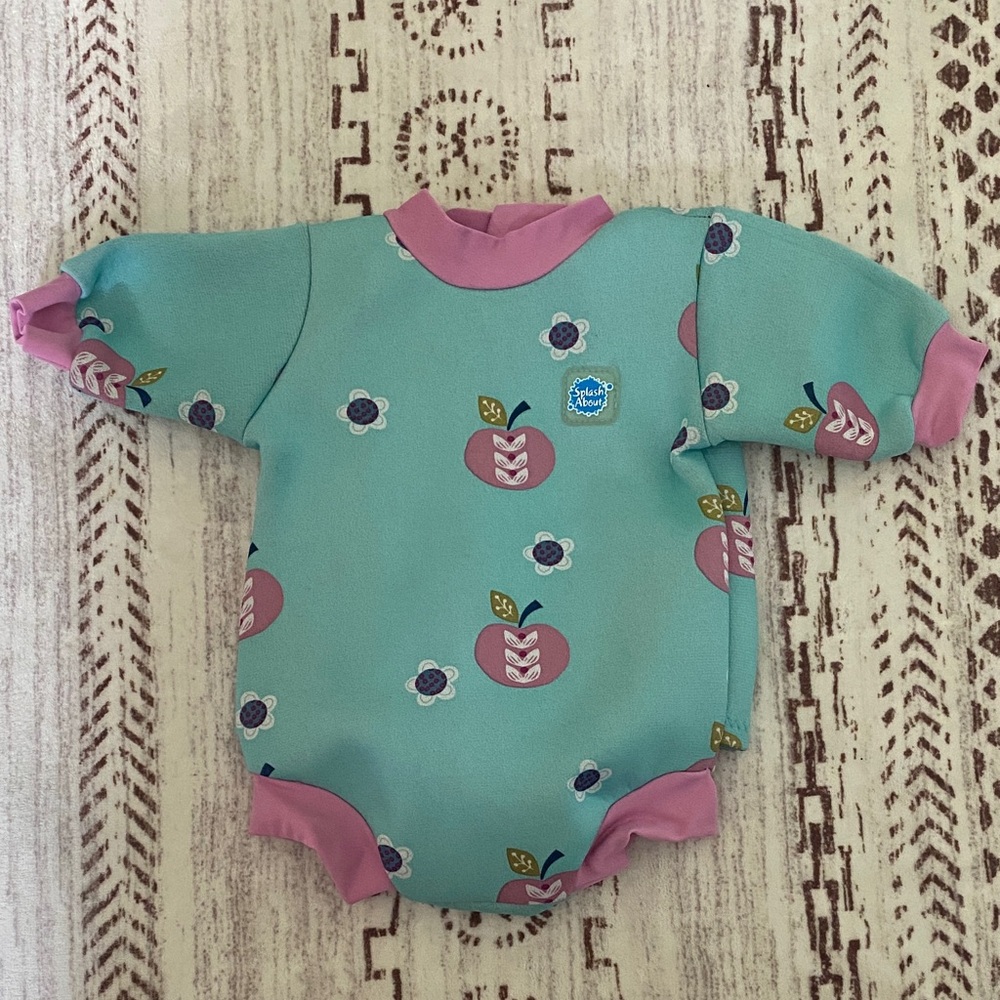 Aqua and Pink Baby Neoprene Wetsuit